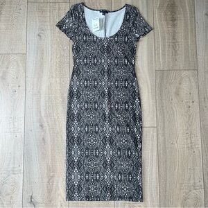 NEW American Eagle Patterned Bodycon Midi Dress Size Small